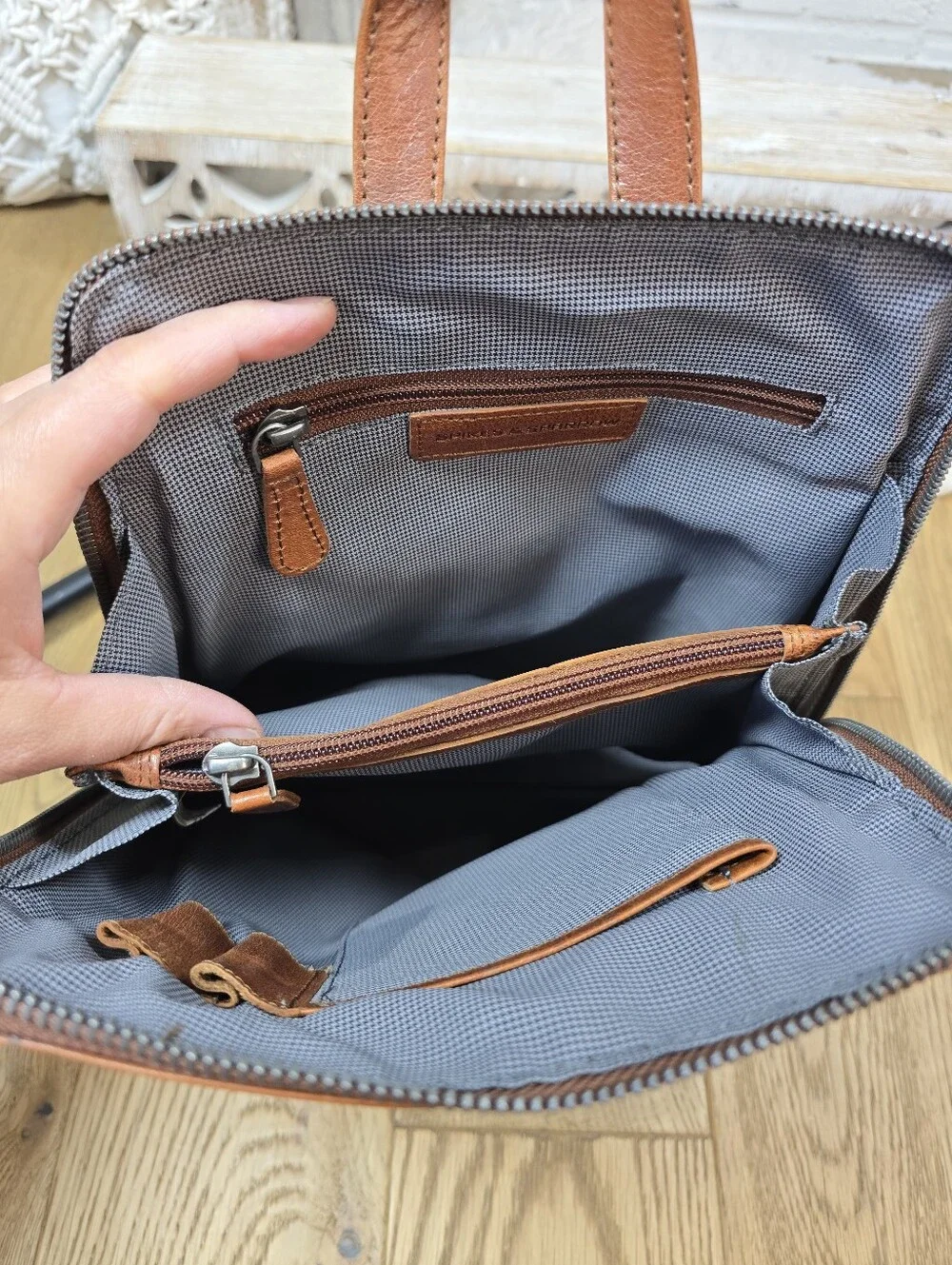 Spikes and Sparrow Brown Leather Backpack